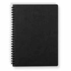 A closed University Premium Branded black A5 notebook with a plain cover on white.