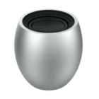 The Intense Bluetooth Speaker is silver and egg-shaped with a black top grill on white background.