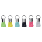 Six colourful Personalised Selfie Keyrings in green, yellow, blue, black, pink & white.