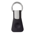 Personalised Selfie Keyrings in black and silver with camera button, shown on white background.