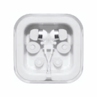 Piper Earbuds with extra ear tips in rectangular plastic packaging, top-down view.
