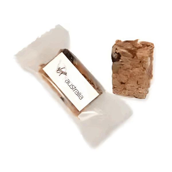 A wrapped and unwrapped Muesli mini bar labeled Virgin Australia on a white background.