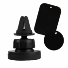 Car Air Vent Phone Holder with black magnetic mount and adhesive metal plates.