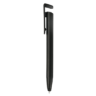 A black Plastic Stylus Phone Stand with a clip, shown vertically on a white background.