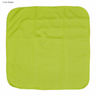 A lime green Arctic double layer cooling face cloth, square and textured, shown flat on white.