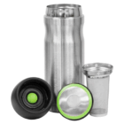 Highwave stainless thermos mug 14 oz, includes lid and mesh infuser, all disassembled.