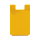 Moors Mobile Phone Wallets in yellow silicone with a curved front, on white background.