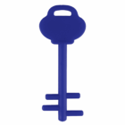 Solid blue Pembroke Key Phone Stand with a round head, shown on a white background.