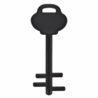 A black, vintage-style Pembroke Key Phone Stand on a white background.