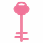 Pembroke Key Phone Stand: a pink, cartoon-style key with a rounded top and built-in phone stand.