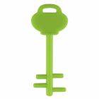 A bright green, cartoon-style Pembroke Key Phone Stand on a white background.