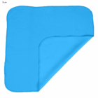 A blue Arctic single layer cooling face cloth, one corner folded, on a white background.
