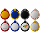 Eight Plastic Mobile Phone Stand Rings in assorted colors, some with logos or designs.