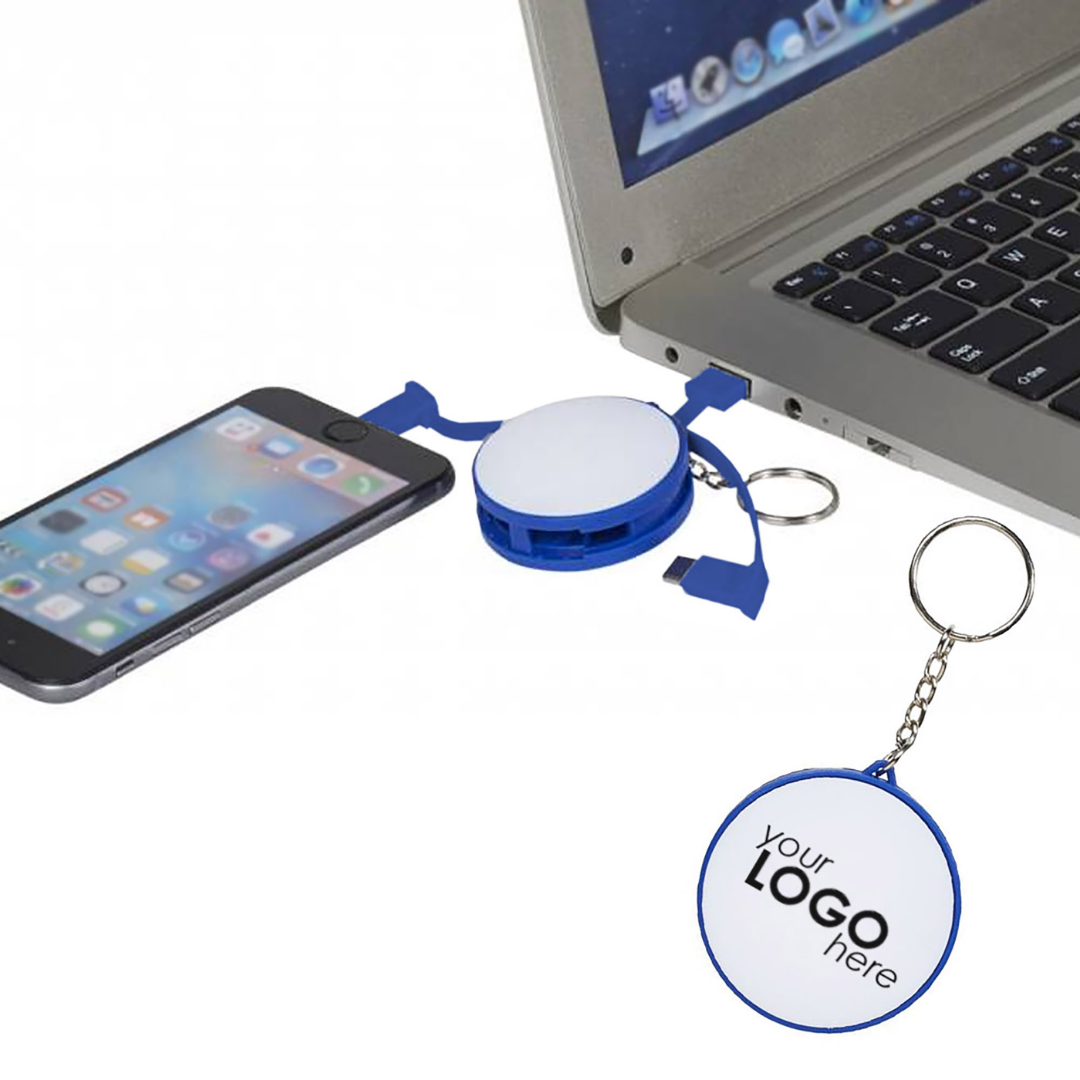 Smartphone Promotional USB Cables connect your phone to a laptop, customized with your logo.
