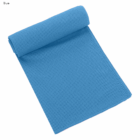 Everglades single layer blue cooling towel, rolled up on a white background.