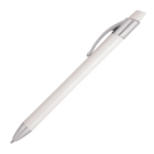 The Adio Ballpoint Pen is a white retractable pen with silver trim and a pocket clip.