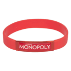 Dome Printed Silicone Band featuring a MONOPOLY logo on a rectangular tag.