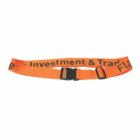 Maryland Promotional Luggage Strap, orange with black buckle, partial text: Investment & Trade.