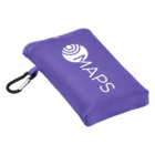 Purple pouch with carabiner and MAPS, ideal for Perila Promotional Picnic Mats.