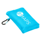 A blue pouch with a black carabiner, ideal for carrying Perila Promotional Picnic Mats anywhere.