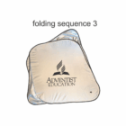 A partially folded Promotional Foldable Car Sun Shade, labeled folding sequence 3.