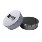 Classic Mints in Branded Tins: two round tins, one white with AXIS logo, both with ridged edges.