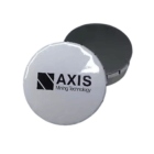 Branded tin of Classic Mints features the AXIS Mining Technology logo, partially hiding a mint.