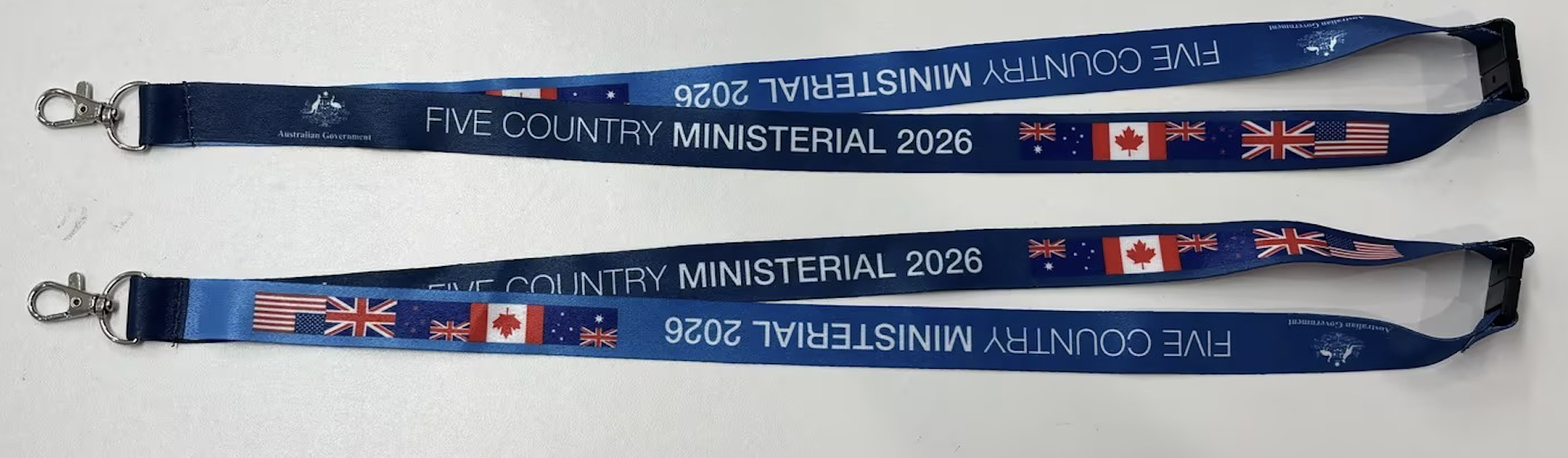 two printed lanyards