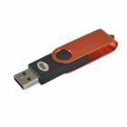 4GB Fast Branded Swivel USB Drive with orange cover on a white background.
