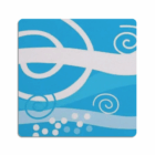 Abstract blue design with white swirls for Promotional Cardboard Coasters Best Sellers.