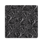 Black and gray floral pattern on square Promotional Cardboard Coasters Best Sellers.