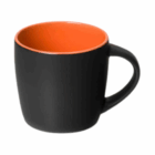 Brighton Matte Promotional Mug with orange interior on a white background.