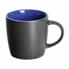 A Brighton Matte Promotional Mug with blue interior and handle, shown on a white background.