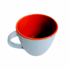 A Brighton Matte Promotional Mug, light blue with red interior, shown on white background.