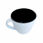 Brighton Matte Promotional Mug in white with black interior, top view on a white background.
