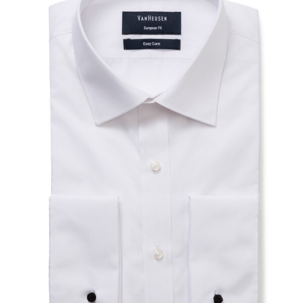 Van Heusen Mens Euro Fit Shirt Solid White French Cuff