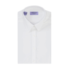 Van Heusen Womens Blouse Short Sleeve, white with buttons and pointed collar, folded neatly.
