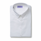 Folded Van Heusen womens self stripe blouse with three quarter sleeves and pointed collar.