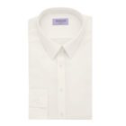 Folded Van Heusen Womens Bust Fit Long Sleeve Ivory Blouse with collar and buttoned cuffs.