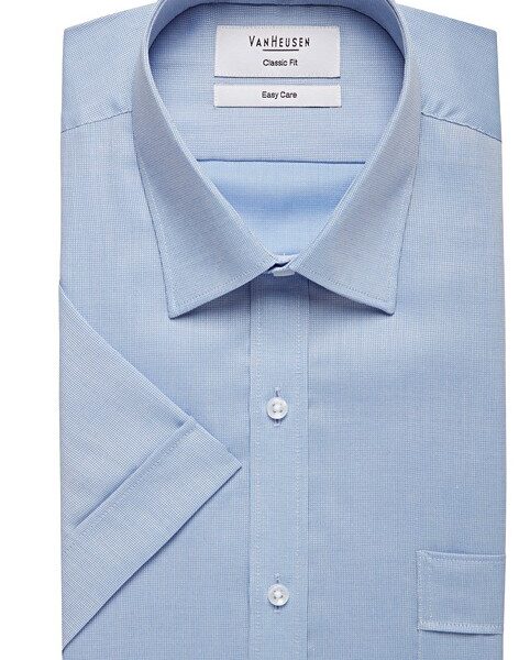Van Heusen Mens Classic Fit Short Sleeve Shirt Textured