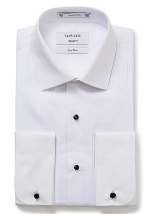 Van Heusen Mens Classic Fit Tuxedo Shirt With Semi Spread Collar