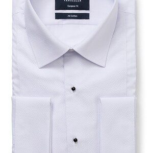 Van Heusen Mens Euro Fit Tuxedo Shirt With Semi Spread Collar
