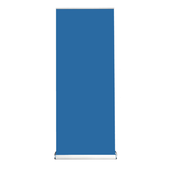 Regular Printed Banners 60cmx1.6m, blue vertical with plain background.