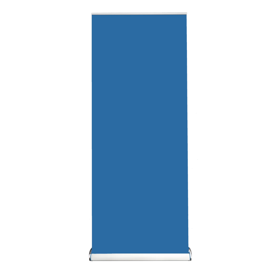 Regular Printed Banners 60cmx1.6m, blue vertical with plain background.