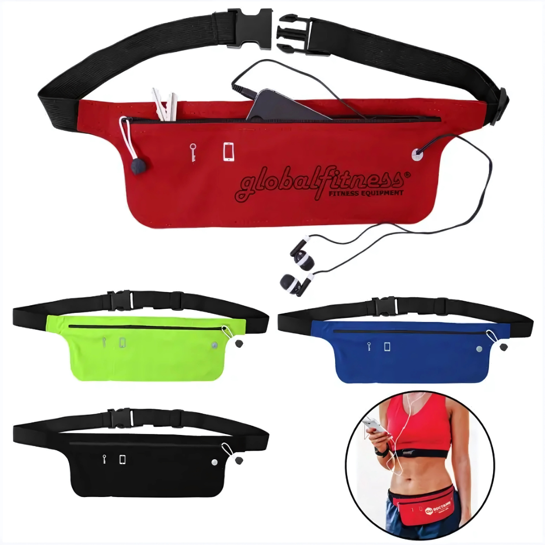 Superfit Promotional Exercise Belt holds essentials like phones and headphones for your workout.