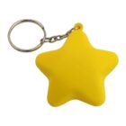 Yellow star-shaped keychain with a metal ring.