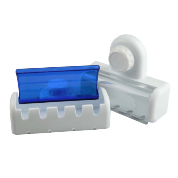 Bulk Toothbrush Holders With Printing, shown open and closed.
