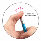 Hand presses eraser of Cheap Custom Printed Mechanical Pencil to release the lead.