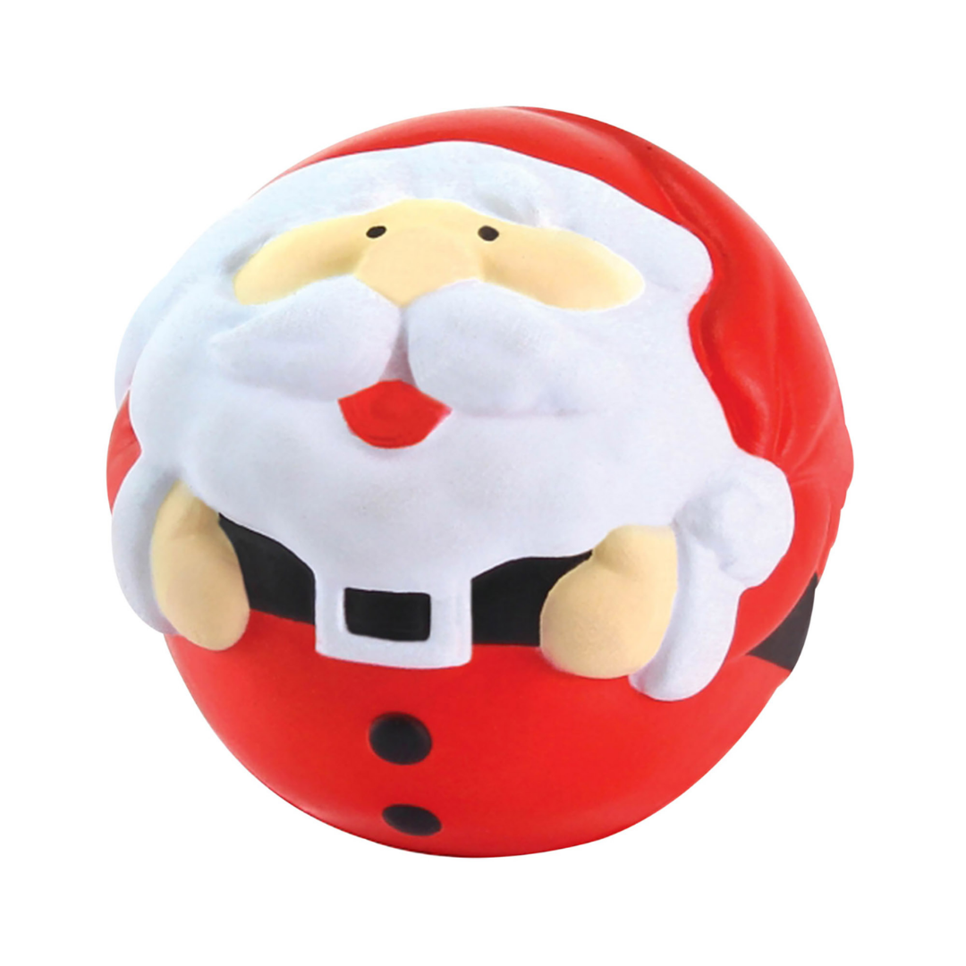 Christmas Stress Toy Santas Printed—perfect squishy holiday stress relief with red suit and beard.