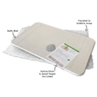 Kyoto Promotional Drying Bath Mats with bubble wrap, instructions, and sandpaper for easy drying.